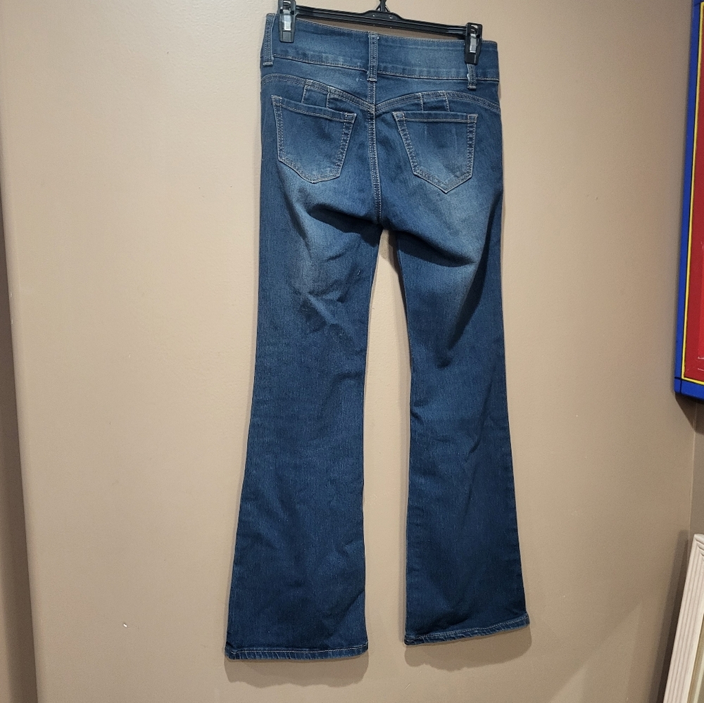 *3/$30 Sale* L'square Junior Flare Jeans Booty Pop! Dark Wash - Picture 2 of 6